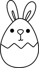 easter bunny  outline coloring