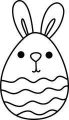 easter bunny  outline coloring