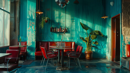A vibrant turquoise teal shade infusing the setup with energy