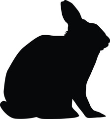 Naklejka premium Silhouette of a rabbit full body illustration. Animal wildlife activity in vector format