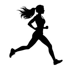 Vector silhouette of a  women runner 