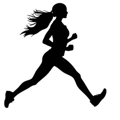 Vector silhouette of a  women runner 