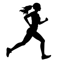 Fototapeta na wymiar Vector silhouette of a women runner 