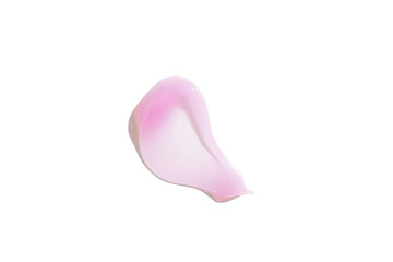 Translucent drop of liquid pink Hydration cream with hyaluron for moisturizing. Cosmetic smear of essence, serum close-up, for healthy glowing skin. Gel skin care product Cosmetic essence, skincare
