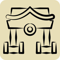 Icon Shrine. related to Ninja symbol. hand drawn style. simple design editable. simple illustration
