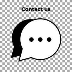 Online consultation. Chat and message or feedback icon. Dialog badge and communication flat sign. Symbol on transparent. For your web site. Technical support symbol. Vector EPS 10.