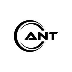 ANT letter logo design in illustration. Vector logo, calligraphy designs for logo, Poster, Invitation, etc.