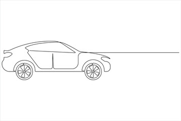 Simple illustration of car vector continuous single line art
