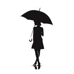women stay under umbrella