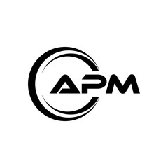 APM letter logo design in illustration. Vector logo, calligraphy designs for logo, Poster, Invitation, etc.