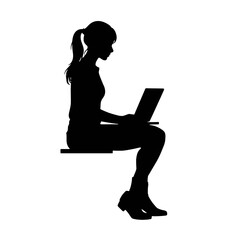  woman is working on the laptop 