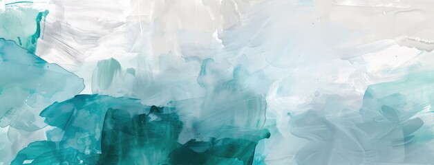 Serene Abstract Watercolor in Blue and Green Tones