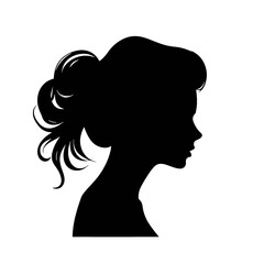 Decorative fashion girl for beauty salon design. Beautiful woman silhouette.  