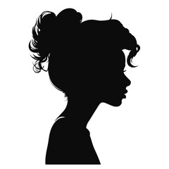 Decorative fashion girl for beauty salon design. Beautiful woman silhouette.  