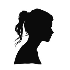 Decorative fashion girl for beauty salon design. Beautiful woman silhouette.  