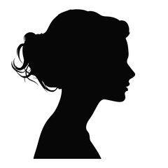 Decorative fashion girl for beauty salon design. Beautiful woman silhouette.  