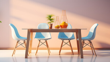 Dining Table 3d rendering