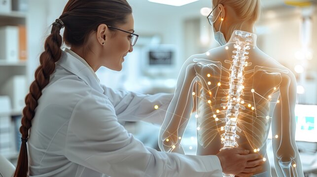 Doctors examine and diagnose bone disease, bone problems in the elderly, low calcium.