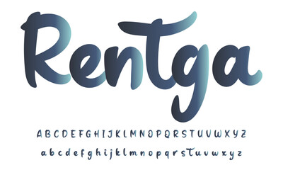 Hand drawn calligraphic vector monoline font. Distress signature letters. Modern script calligraphy type. ABC typography latin signature alphabet.