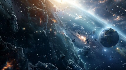 Fototapeta premium Space exploration and colonization expand our knowledge and ensure humanity's survival by diversifying our living environments.