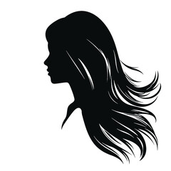 Beautiful profile of young woman Silhouette 
