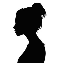 Beautiful profile of young woman Silhouette 
