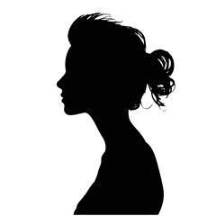 Beautiful profile of young woman Silhouette 
