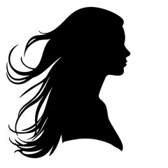 Beautiful profile of young woman Silhouette 
