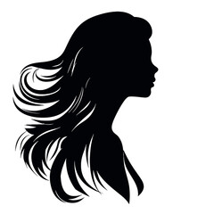 Beautiful profile of young woman Silhouette 
