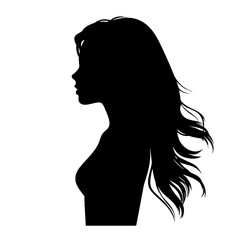 Beautiful profile of young woman Silhouette 
