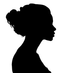 Beautiful profile of young woman Silhouette 
