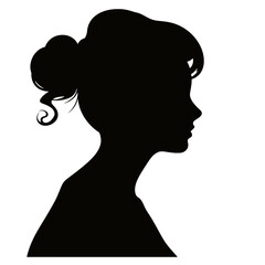 Beautiful profile of young woman Silhouette 

