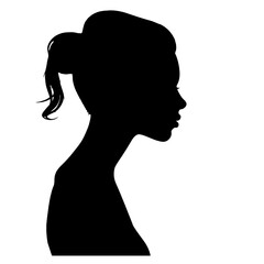 Beautiful profile of young woman Silhouette 
