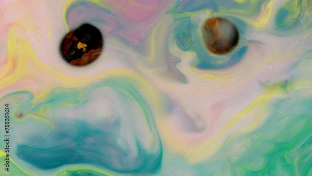 Aufkleber the mixing of several colors forms a beautiful dimension that has no direction in slow motion