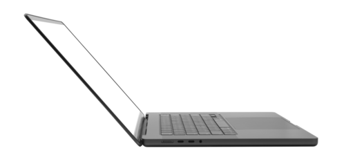 Laptop or notebook isolated on transparent background with clipping path.