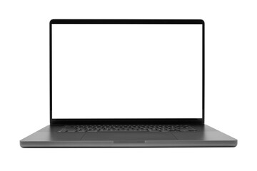 Laptop or notebook isolated on transparent background with clipping path.