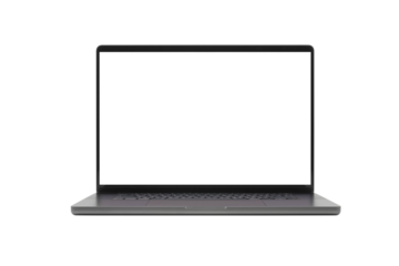 Laptop or notebook isolated on transparent background with clipping path.
