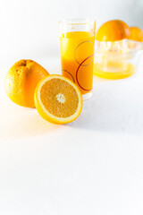 orange juice and oranges