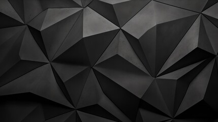 Abstract faceted texture, black background with convex geometric shapes. Wallpaper with a pattern, light and shadow. - obrazy, fototapety, plakaty