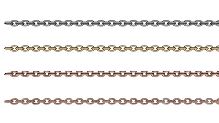 Four color chains on transparency background