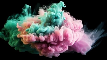 Fototapeta premium Colorful ink in water on a black background. Abstract background.