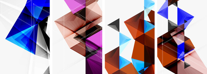 Triangle blend geometric concept poster designs for wallpaper, business card, cover, poster, banner, brochure, header, website