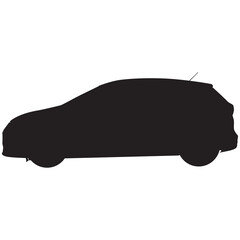 A silhouette of a hybrid automobile