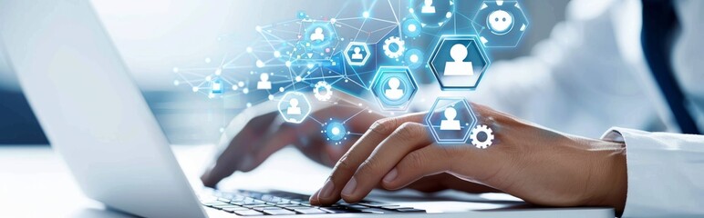 Technical concepts of teamwork and human resource management, networking with groups of people in business, networking and community concepts.