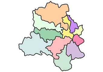 map of Delhi is a state and capital of India and his colourful districts