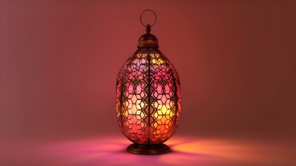 Islamic colorful lanterns, generative ai