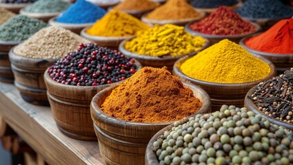 Exotic spices market, colorful and aromatic, cultural journey