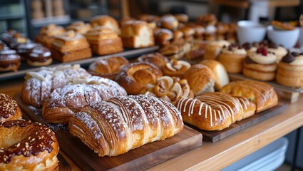 Gluten-free bakery, inviting and cozy, assortment of pastries