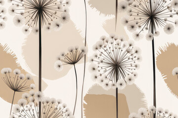 Art background with dandelions flowers.