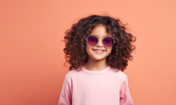 Sassy and Sunglasses-Wearing Little Girl Posing for a Photo